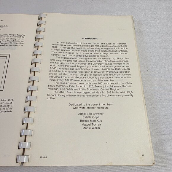 Vintage Cookbook American Association of University Women Alvin Branch Texas - Picture 6 of 16